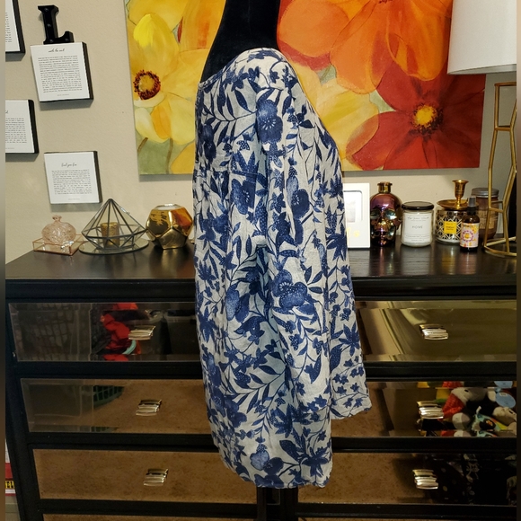 NWT Flax Blue Floral Dreamy Top Size Large - Picture 5 of 11